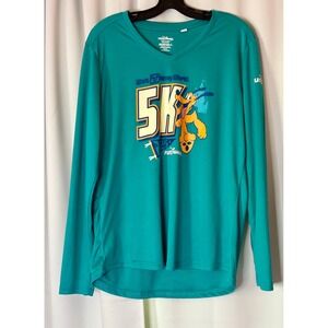 runDisney Walt Disney World 5K 2025 Pluto Teal Long Sleeve Performance Shirt XL